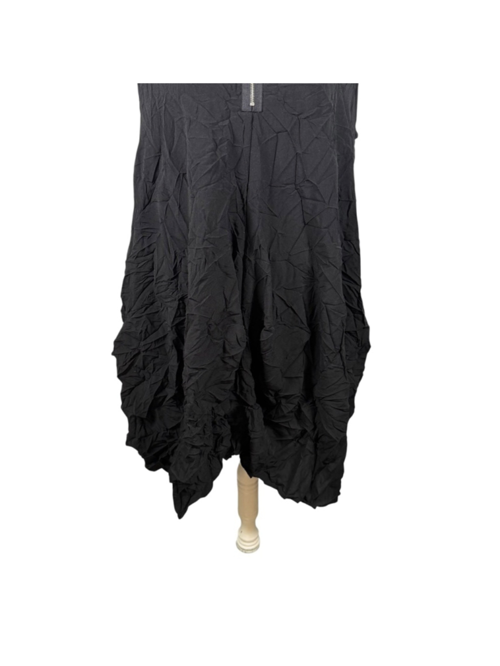 Comfy USA Black Verona Crinkle Vest Lagenlook Tunic Top Pockets Artsy Size M - Picture 4 of 11